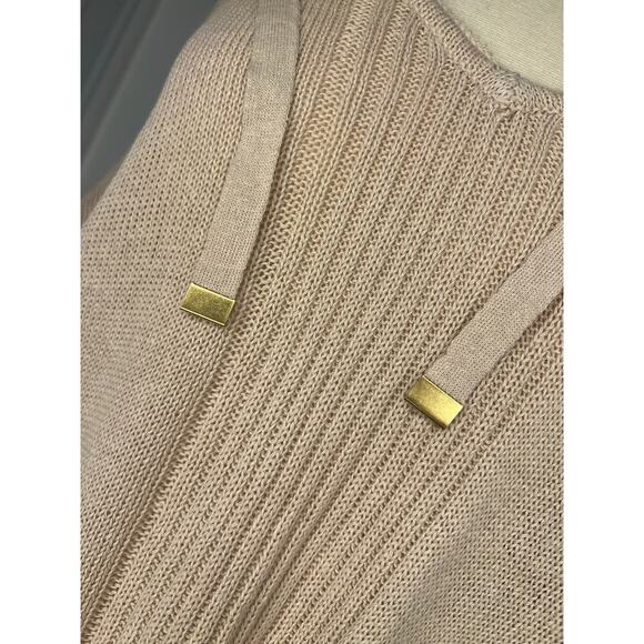 Womens Sigrid Olsen Slouchy Hooded Linen Cotton Sweater Spring Summer Large - Picture 3 of 11